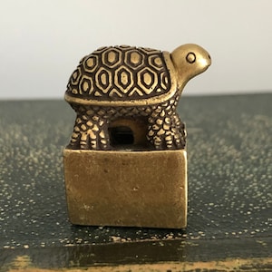 Miniature Brass Turtle Stamp