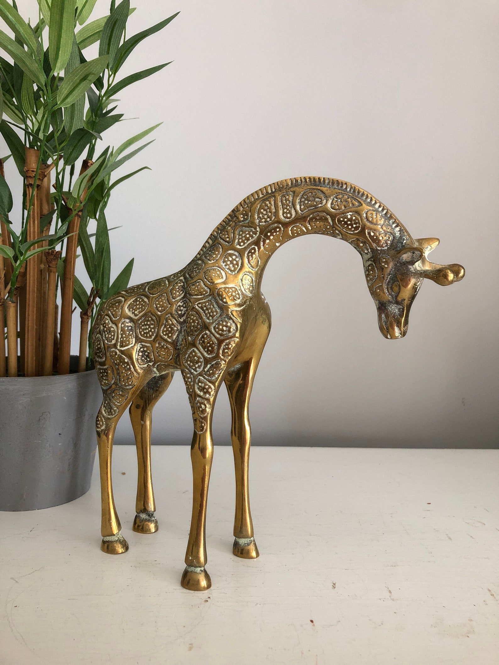 Brass Giraffe Mid Century Giraffe Large Giraffe 8 1/2 | Etsy