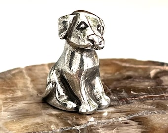 Miniature Pewter Puppy, 3/4" tall | Pewter Dog | Vintage Danforth Pewter