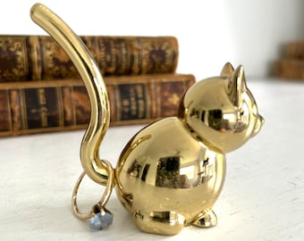 Brass Cat Ring Holder