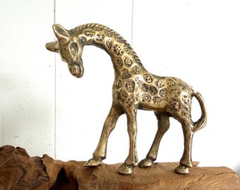 Small Vintage Brass Giraffe, Mid Century