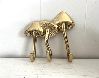 Brass Mushrooms Triple Wall Hook