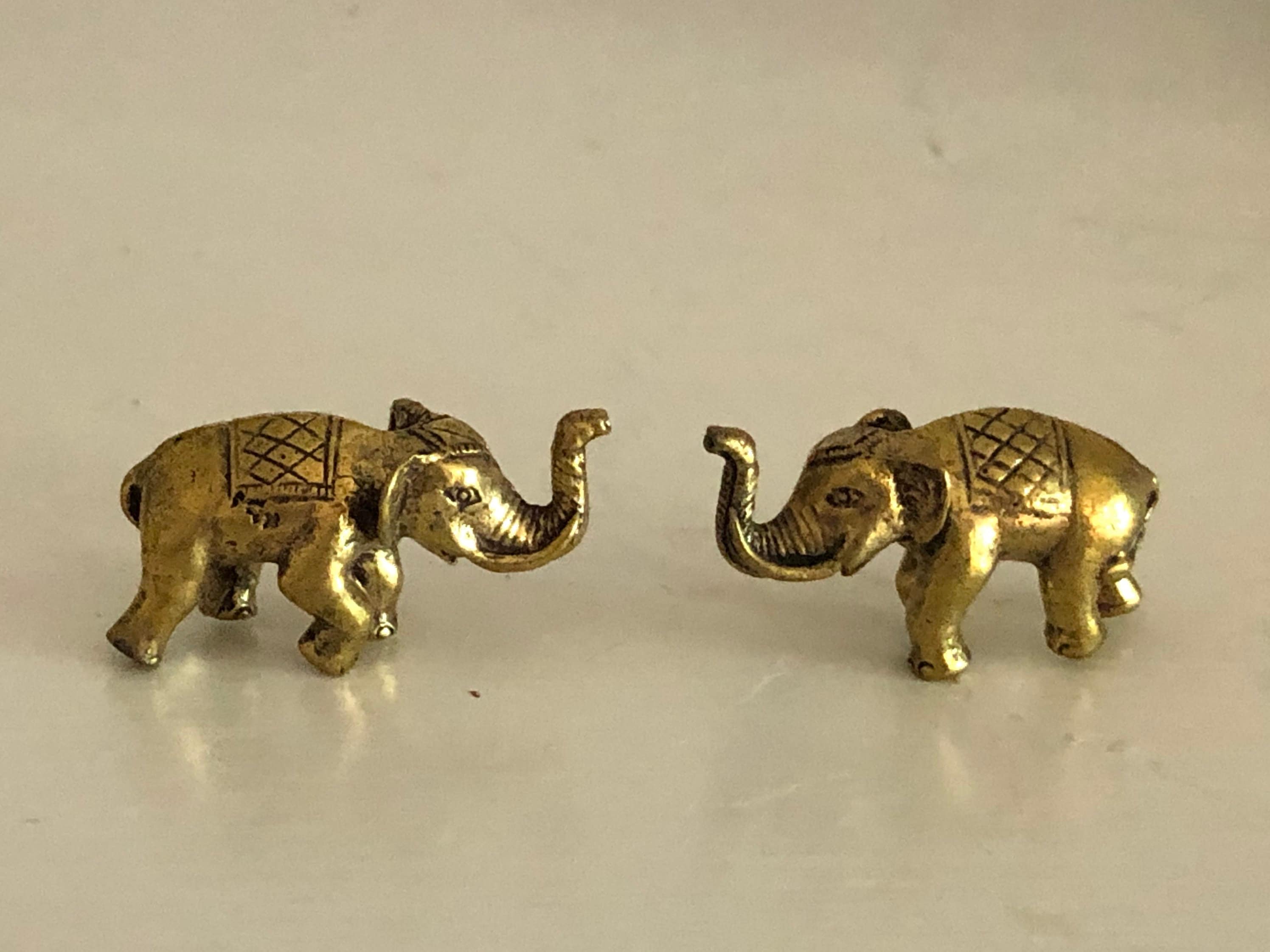 Brass Elephant Miniature Brass Elephant Very Tiny Etsy