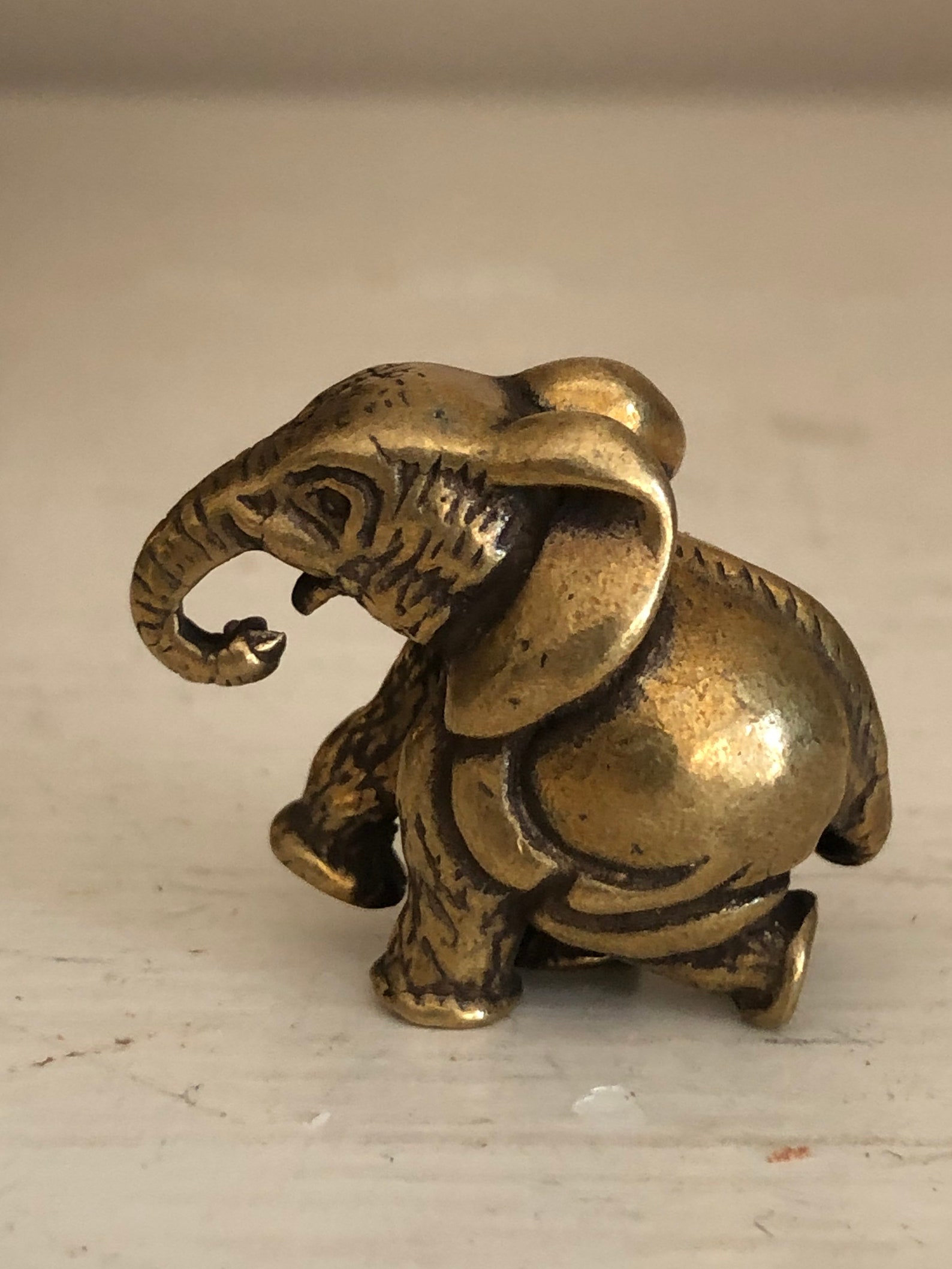 Brass Elephant Miniature Elephant Dancing Elephant Etsy