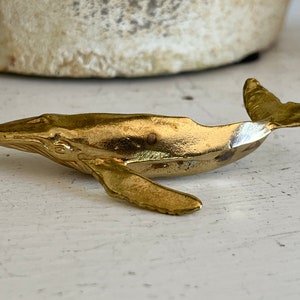 Miniature Brass Humpback Whale | Miniature Blue Whale | Nautical