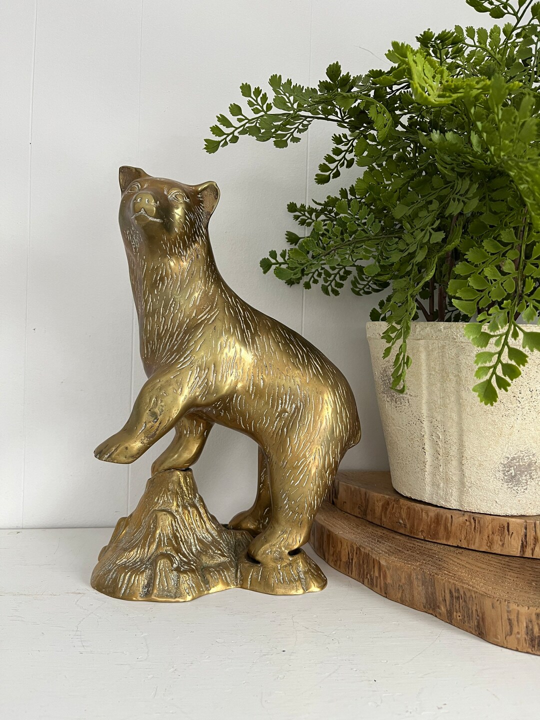 Huge Brass Bear Brass Bear Doorstop Brass Grizzly Bear Etsy