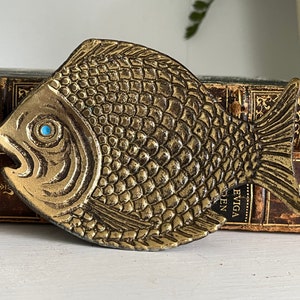 Vintage Brass Fish Trinket Dish | Brass Fish | Fish Spoonrest