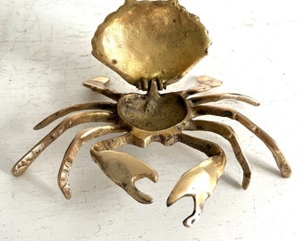 Brass Crab Box | Brass Crab Ring Holder for Beach Wedding