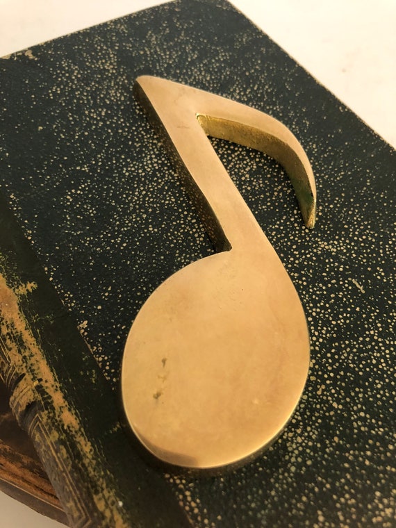Music Note Solid Brass Music Note Music Paperweight Etsy