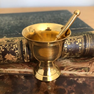 Tiny Brass Mortar and Pestle