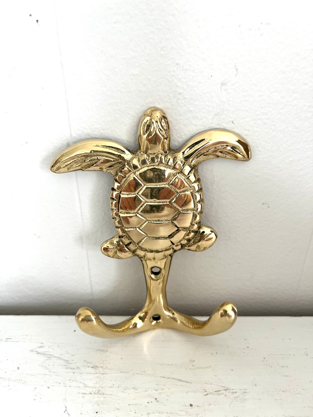 Brass Sea Turtle Wall Hook Etsy