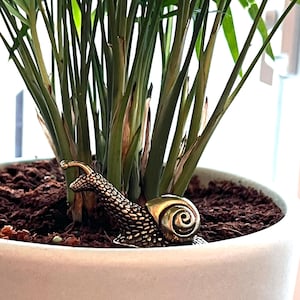 Miniature Brass Snail