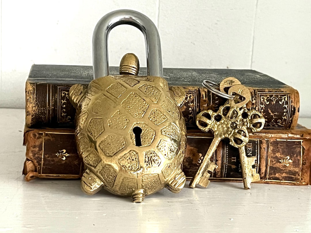 Solid Brass Turtle Padlock | Brass Turtle - Etsy