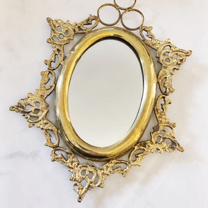 Brass Mirror, Vintage | Small Brass Wall Mirror