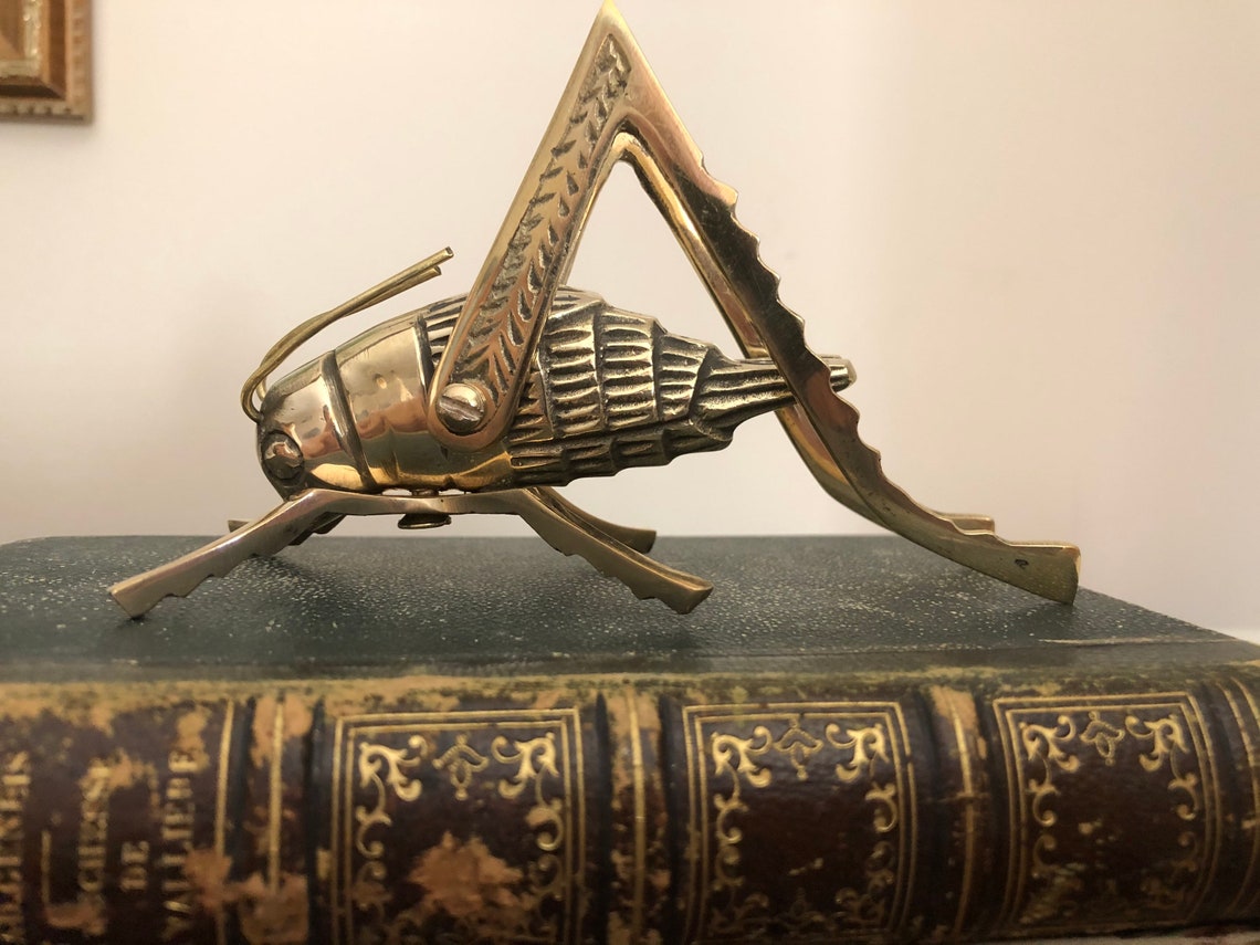 Brass Crickets with Framed Quote Good Luck Hearth Cricket Etsy