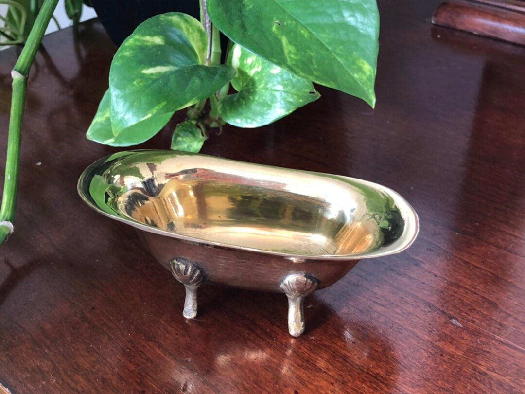 Vintage Brass Bathtub Brass Soap Dish Bathroom Decor Etsy