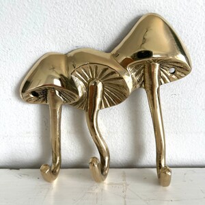 Brass Mushrooms Triple Wall Hook image 2