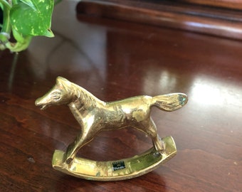 Miniature Brass Rocking Horse