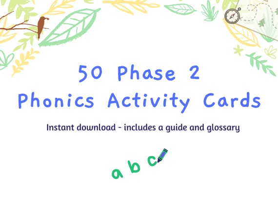 printable phonics activity cards for phase 2 starting school etsy singapore