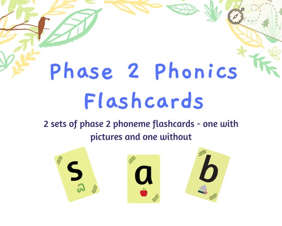 printable phase 2 phonics flashcards alphabet flashcards etsy
