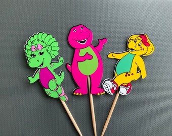 Items Similar To Barney And Friends Cake Toppers Fondant Barney