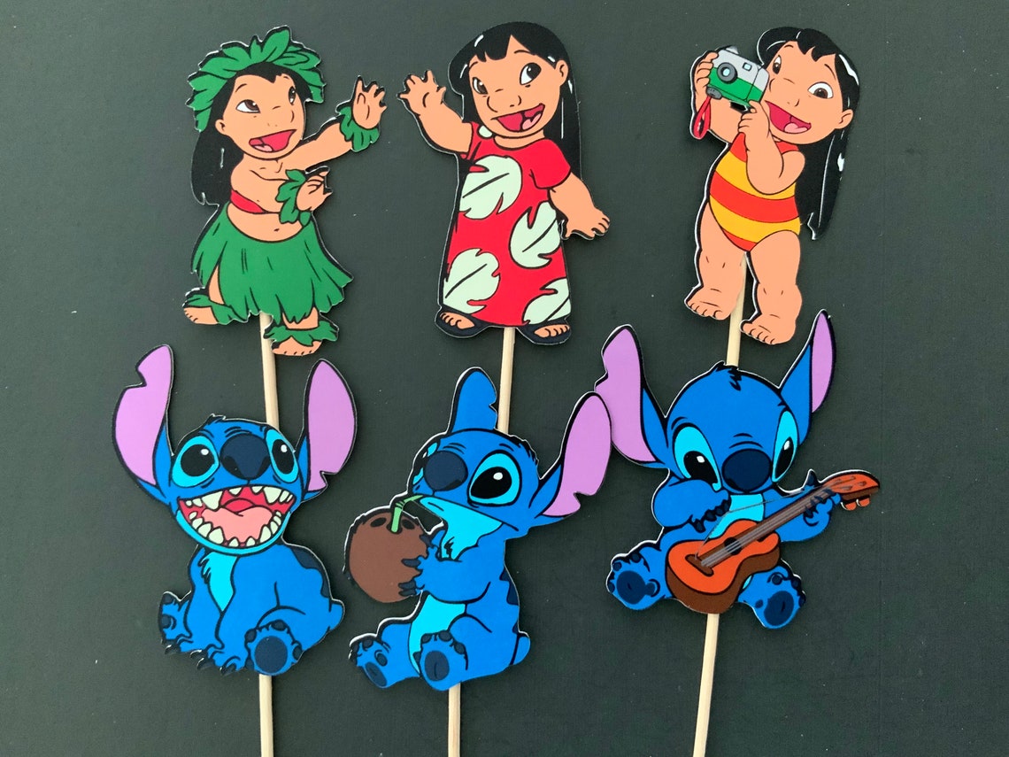 Lilo and Stitch Cupcake Toppers Lilo and Stitch Cake Toppers | Etsy