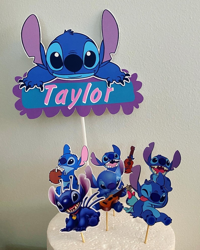 1 Set of Stitch Name Cake Toppers Stitch Cake Toppers Lilo