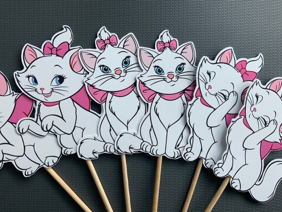Marie cupcake toppers Aristocats cupcake toppers Marie Aristocats Cupcake Toppers