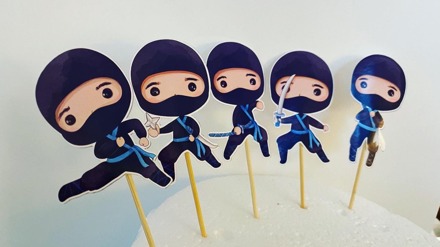 Boy Ninja Cupcake Toppers Ninjas Cupcake Toppers Boy Ninja Etsy