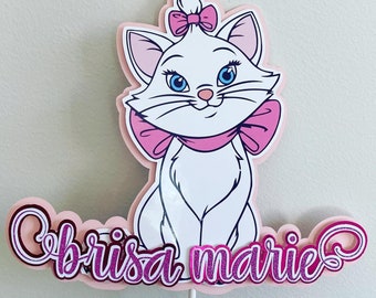 Customize Name Cake Topper, Cat Theme Party, Cat Party Theme Decor, Name Toppers