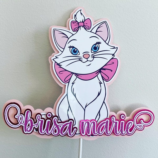 Personnaliser le nom Cake Topper, Cat Theme Party, Cat Party Theme Decor, Name Toppers