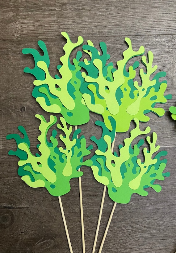 Set of Seaweeds, Paper Seaweeds, Under the Sea Theme Decoration, Mermaid  Wall Decorations, 