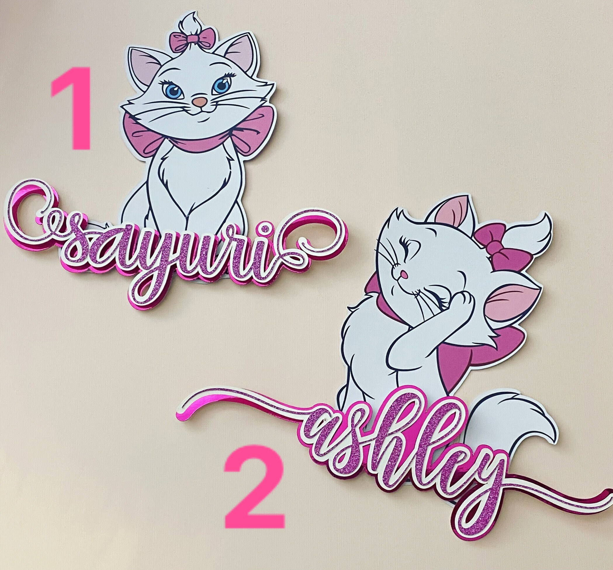 Marie Aristocrat Cake Toppers, Marie Aristocrat Name Centerpiece, Marie  Aristocrat Theme Party, Cat Party Theme Decor, Name Toppers