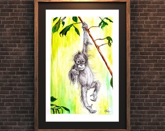 Monkey Art Print
