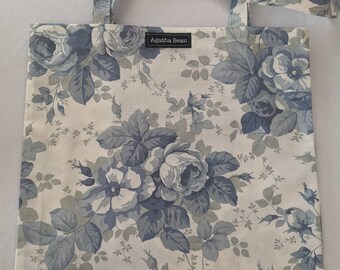 Blue Floral Vintage Tote