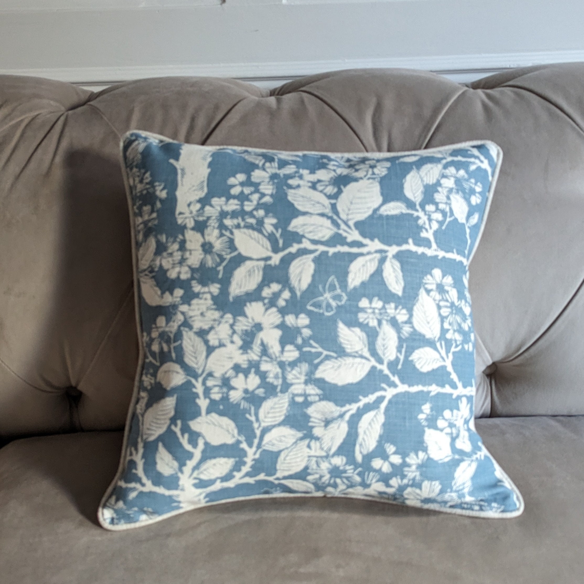 Cushion Cover in Rapture and Wright Walled Garden