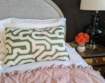 Cushion in Rapture & Wright fabric Green