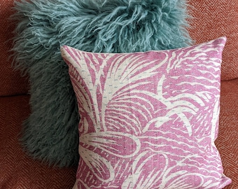 Linen backed cushion cover in Fermoie