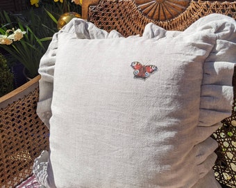 Trompe L'oeil Handpainted Butterfly Cushion