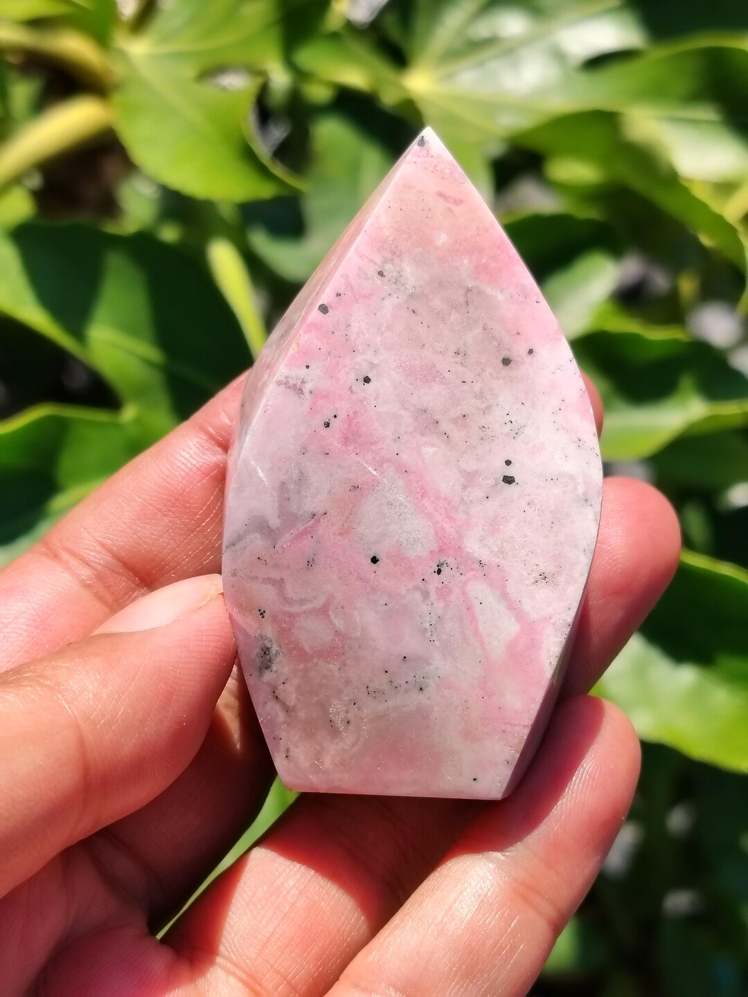 Peruvian Rhodonite Crystal Flame - H = 6.8cm W= 3.8cm - Etsy Australia