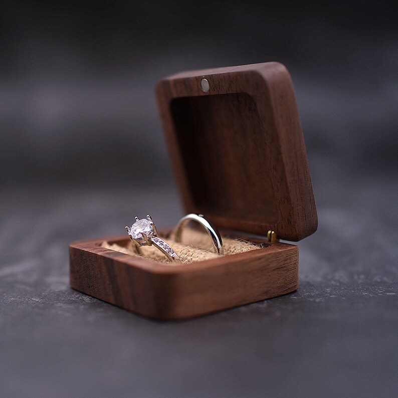 Engagement ring box Ring bearer Custom Ring Box Engraving wedding ring box Ppersonalized wood ring box Ring holder