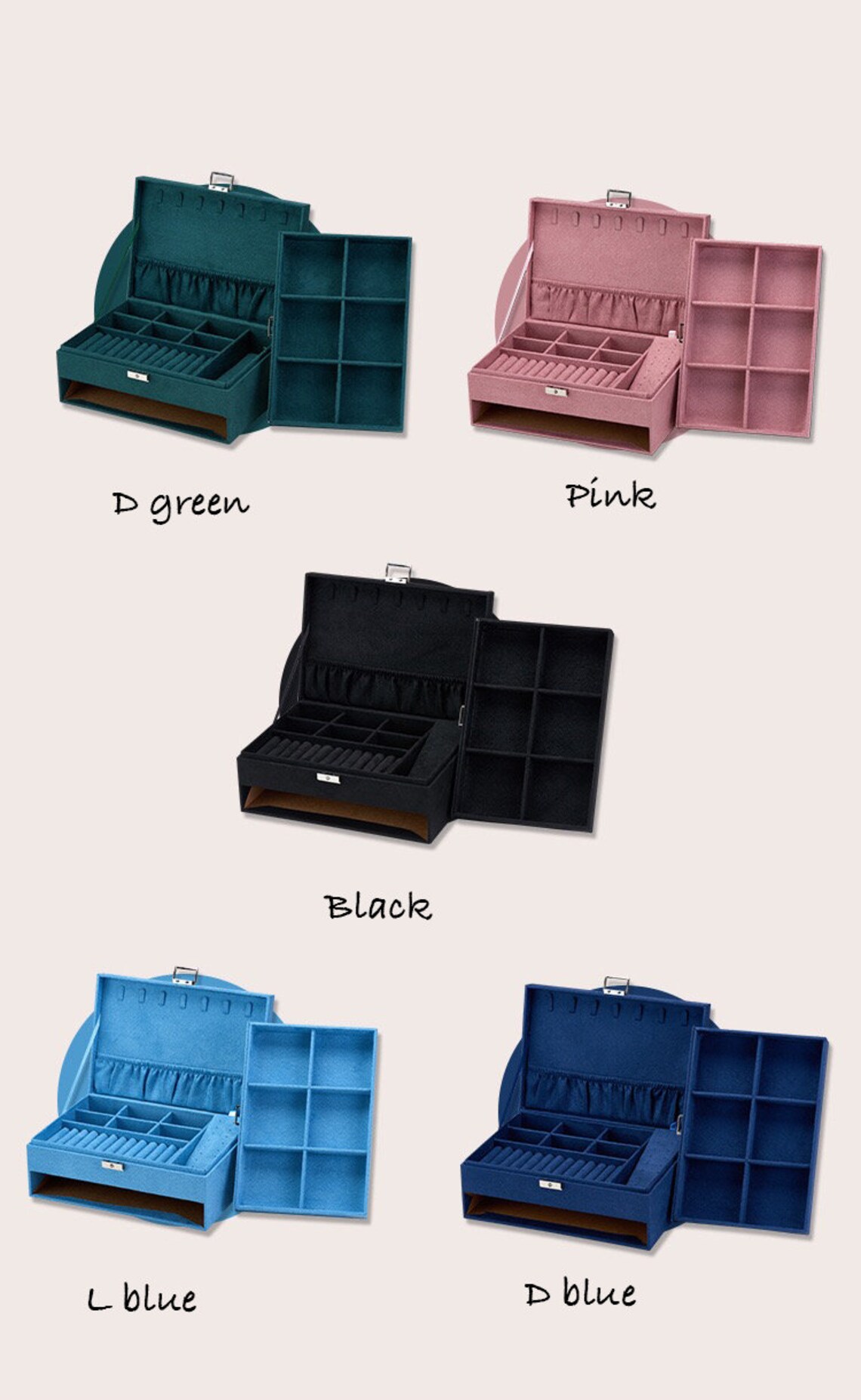 Vintage Suede Jewelry Storage Box With Drawer Jewelry Etsy