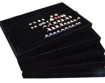 Schmuck Organizer Samt Tabletts | Schmuckschatulle | Schmuck display | Schubladeneinsätze | Schmuckeinlagen | Schmucktablett | Muttertagsgeschenk