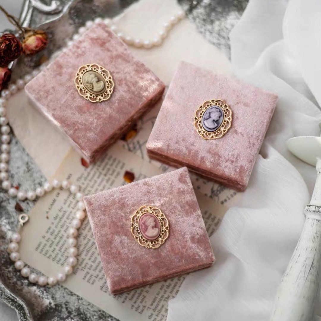 Vintage Velvet Ring Box Retro Wedding Ring Box Engagement Etsy