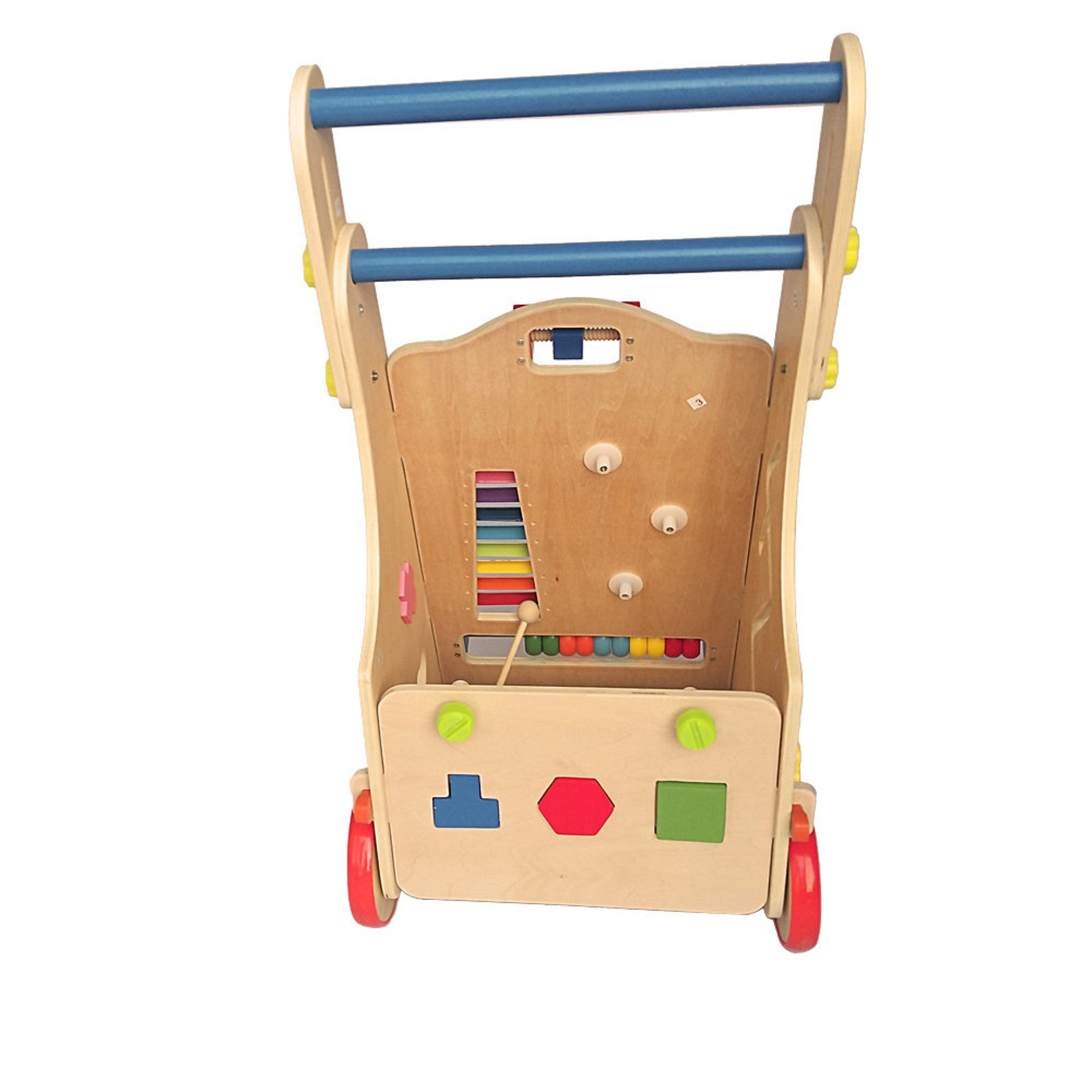 Wooden Baby Walker Wooden Toddler Toy Wooden Adjustable Etsy