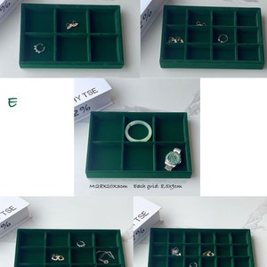 Organiseur de plateaux à bijoux empilable en velours, présentoirs de rangement de bijoux pour tiroir, organisateur d'anneaux de collier et de boucles d'oreilles image 4