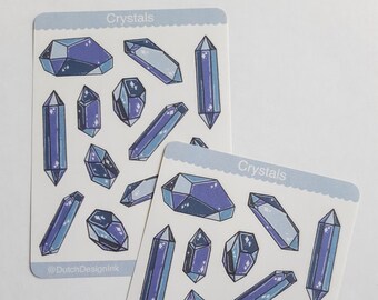 Crystals sticker sheet || crystal stickers || Bullet journal stickers|| DutchDesignInk