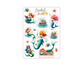 Mermaid sticker sheet | underwater stickers | sea stickers | Bullet journal stickers | scheduler | scrapbook |