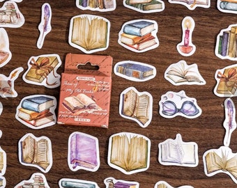 45 books stickers | stationary | scrapbook | bullet journal | crafting | planner stickers