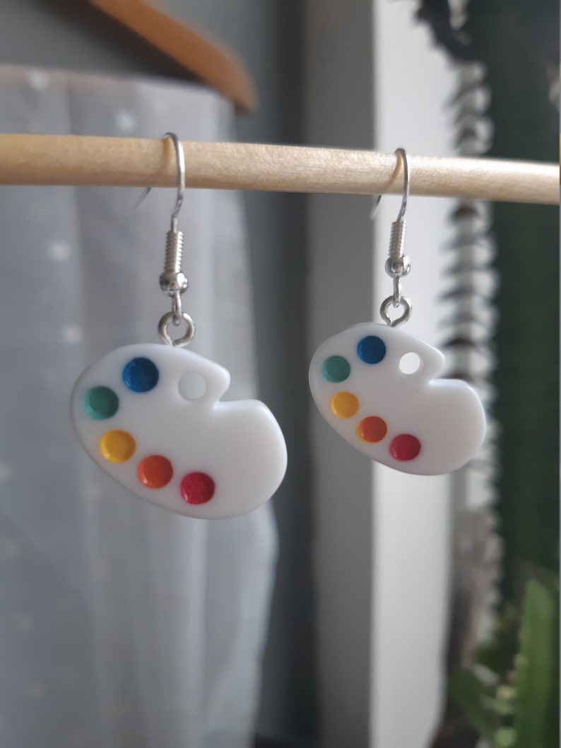 Artist earrings dyeing earrings painting DutchDesignInk